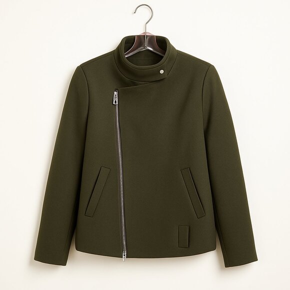 ZARA WOMAN | Military Green Zipup Jacket - Medium - Picture 2 of 8